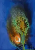Otto Piene, "Rainy May", Mischtechnik (Feuergouache) auf festem Karton