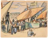 Max Pechstein, Beim Ausladen der Netze (Fischer am Strand)
