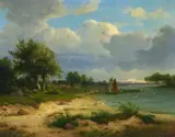 Johann Mohr, An der Ostseeküste, Öl auf Leinwand