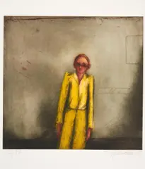 Hella K. in Gelb by Klaus Fußmann, Farbige Aquatintaradierung auf Velin, sold Nov 2015
