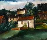 Landschaft (Paysage) by Maurice de Vlaminck, Öl auf Leinwand, sold Nov 2015