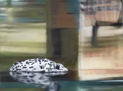Karin Kneffel, Ohne Titel #20 (Dalmatiner auf Teppich), Öl auf Leinwand