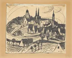 Monschau by Hermann Stenner, Bleistift auf Velin, sold Jun 2016