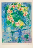 Marc Chagall, Couple et poisson, Farblithografie auf Arches (Wasserzeichen)
