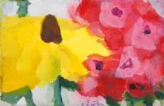Rudbeckia und Phlox by Klaus Fußmann, Mischtechnik auf Büttenkarton, sold Nov 2015