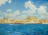 Alfred Kunze, Palma de Mallorca, Öl auf Karton