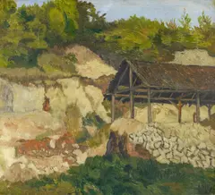 Julius Bretz, Ziegelei bei Bad Honnef, Öl auf Holz