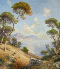 Ascan Lutteroth, Blick auf den Golf von Neapel, Öl auf Leinwand