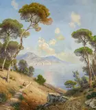 Ascan Lutteroth, Blick auf den Golf von Neapel, Öl auf Leinwand
