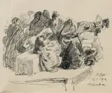 Robert Sterl, Auswanderer in Astrachan I, Umdrucklithographie auf Velin