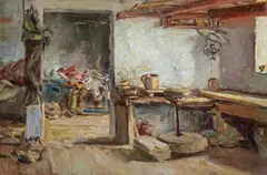 Töpferwerkstatt by Robert Sterl, Öl auf Leinwand, sold Nov 2015