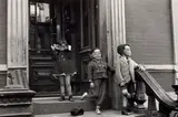 N.Y. (masked children on stoop) by Helen Levitt, circa 1942, Gelatin silver print, printed later, sold Jul 2020