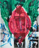 SHIKI IN ME by Nobuyoshi Araki, 2006, Unique work comprised of nine gelatin silver prints with applied acrylic paint and glitter, sold Jul 2020