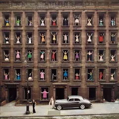 Girls in the Windows, New York City by Ormond Gigli, 1960, Archival pigment print, printed later, sold Jul 2020