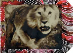 Loliondo Lion Charge by Peter Beard, 1964, Polaroid print with ink, paint and metallic paint, executed later, sold Jul 2020