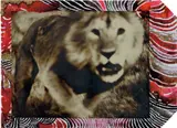 Peter Beard, Loliondo Lion Charge, 1964, Polaroid print with ink, paint and metallic paint, executed later