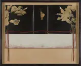 Luis González Palma, La Dolorosa, 1991, Three gelatin silver prints with applied paint and satin ribbon, mounted to hand painted wooden board