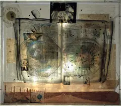 Untitled (Umbra Terre) by Doug Starn and Mike Starn, 1992-1995, Toned silver prints on polyester with Plexiglas, paint, ink and silicone in illuminated vitrine, sold Oct 2020