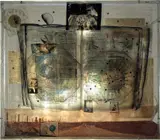 Doug Starn and Mike Starn, Untitled (Umbra Terre), 1992-1995, Toned silver prints on polyester with Plexiglas, paint, ink and silicone in illuminated vitrine