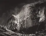Half Dome, Blowing Snow, Yosemite National Park, Ca. by Ansel Adams, circa 1955, Gelatin silver print, printed 1973-1977, sold Oct 2020
