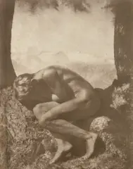Im Schoß der Natur (In the Bosom of Nature) by Rudolf Koppitz, 1923, Bromoil transfer print, offered Oct 2020
