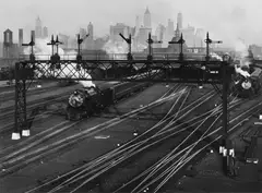 Hoboken Railroad Yards, New Jersey by Berenice Abbott, 1935, Gelatin silver print, printed later, sold Oct 2020