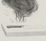 David Hockney, Untitled, A Knife and Fire' etching and aquatint