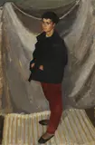 Keith Critchlow, Untitled, 'Red Trousers' oil on canvas 76 x 50.5cm Exhibited: Royal Academy Summer Exhibition