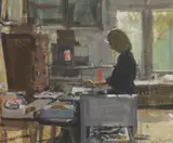 Ken Howard, Untitled, watercolour heightened with white 17.5 x 21cm
