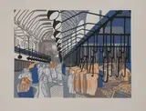 Edward Bawden, Untitled, from 'London Markets' lithograph in colours