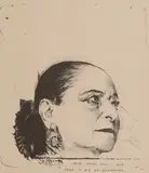 Graham Sutherland, Untitled, Portrait of Helena Rubenstein lithograph