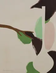 Derrick Greaves, Untitled, 'White Vase' lithograph in colours
