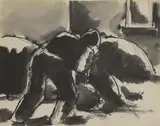 Josef Herman, Untitled, brush and ink and wash 20 x 25.5cm Provenance: The Estate of Stanley Jones MBE RE.