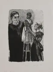 Untitled by Paula Rego, 'Inspection' lithograph, sold Oct 2024