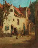 Cornelius Verschuur, A country house, oil on canvas