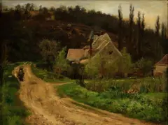 Thomas W. Shields, Mountain Homes, oil on canvas affixed to board