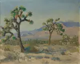 William Alexander Griffith, Joshua Trees, oil on canvas affixed to board