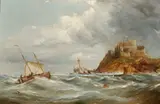 George Chambers, Shipping off a castle, oil on canvas