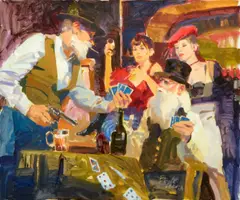 A questionable hand by Neil Boyle, oil on canvas, offered Jun 2012