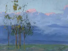 Theodore N. Lukits, Sunlit clouds, pastel on paper