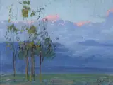 Theodore N. Lukits, Sunlit clouds, pastel on paper