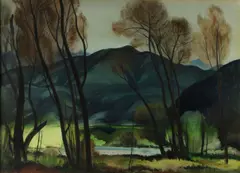 Milford Zornes, California Landscape, watercolor on paper