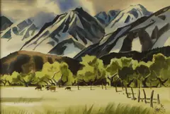 Milford Zornes, La Sierra Nevada, 1971, watercolor on paper