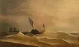 Edward Percy Moran, Grain Ship Approaching in a Rough Sea, oil on canvas