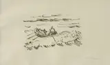 Max Pechstein, 2 Plates, from Reisebilder Italien Südsee, 1919, Lithographs in olive green on wove paper