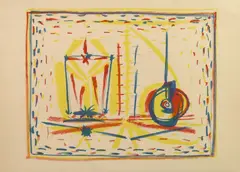 Pablo Picasso, Composition au Verre et la Pomme (not in Bloch; M. 33), 1946, Ex. Coll.: Collection Marie-Therese Walter (not in Lugt) (on 2 prints)