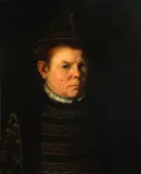A portrait of a man, half-length, in a black and gold embroidered doublet by Continental School, oil on canvas, offered Dec 2012