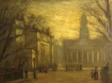 English School, A view of St. Marylebone Parish Church, London