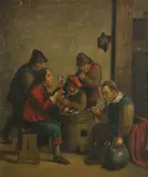 A tavern interior with figures by David Teniers the Younger, oil on panel, sold Dec 2012