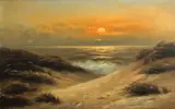 Nels Hagerup, Sunset on Ocean Beach, oil on canvas